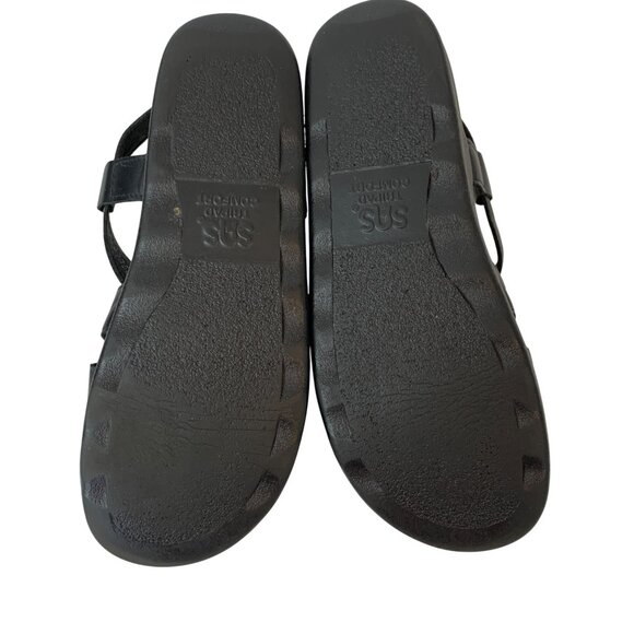 SAS Womens Huggy Black Leather Adjustable Comfort Sandals Size 8N M10094 - Picture 9 of 15